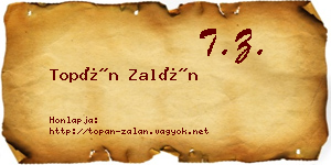 Topán Zalán névjegykártya